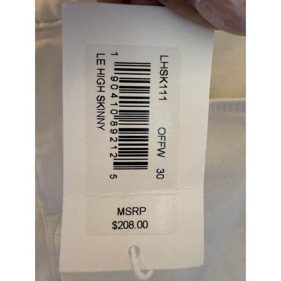 NEW Frame Le High Cropped Skinny Jeans Off White Size 30 - Picture 5 of 14